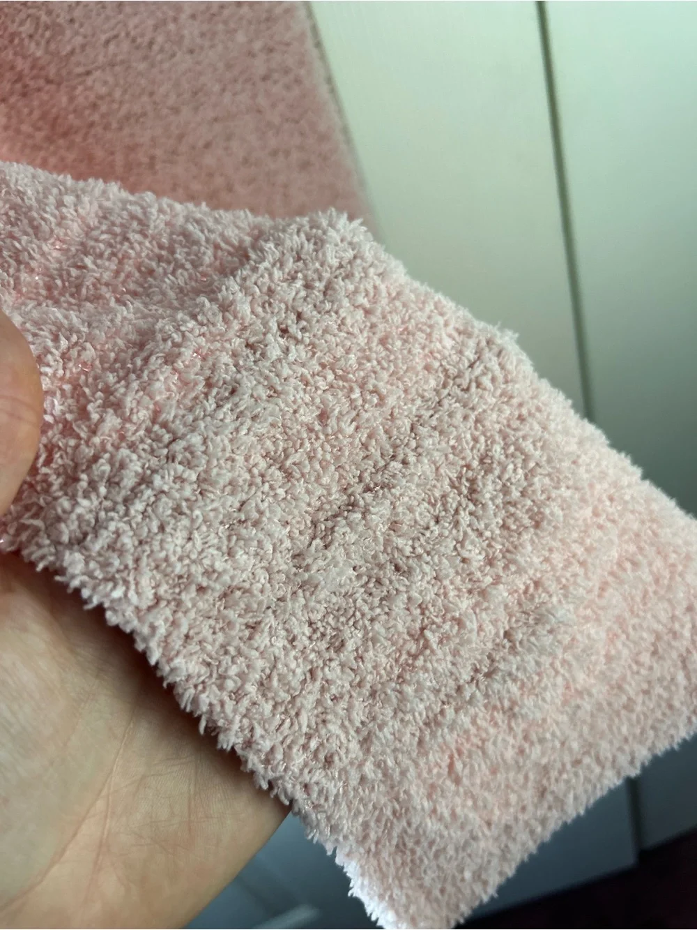 Bearpaw Pink Chenille Baby Blanket Sweater Knit Soft Ribbed Security Lovey